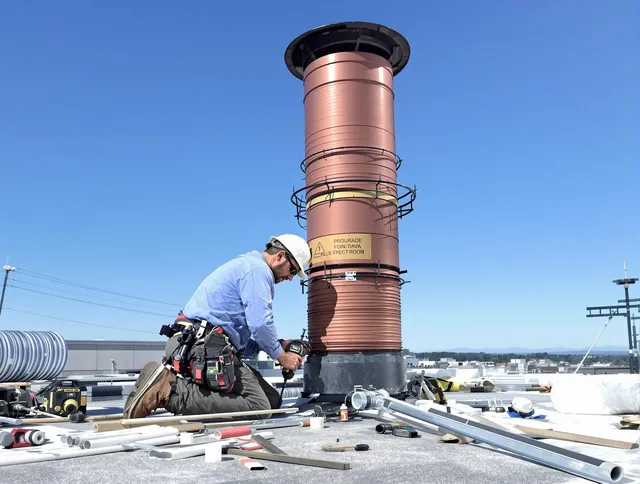 Installed chimney liner by Colchester Chimney Sweep in Colchester, CT