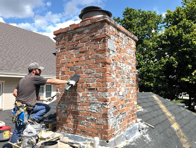 Completed chimney rebuild by Colchester Chimney Sweep in Colchester, CT