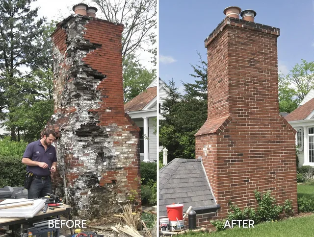 Colchester Chimney Sweep performing a full chimney restoration in Colchester, CT