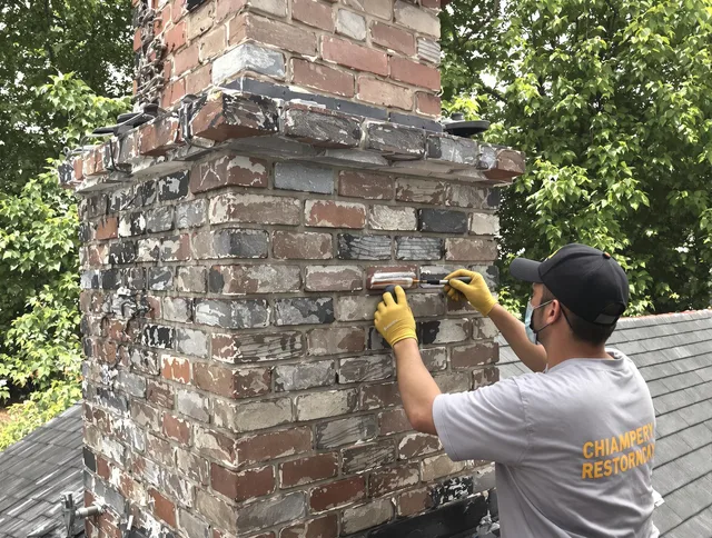 In-progress chimney restoration by Colchester Chimney Sweep in Colchester, CT