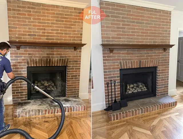 Colchester Chimney Sweep carefully sanitizing a fireplace in Colchester, CT