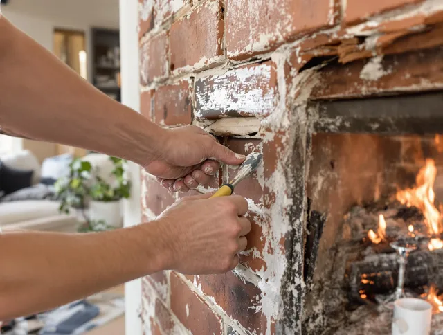 Routine fireplace repair by Colchester Chimney Sweep in Colchester, CT